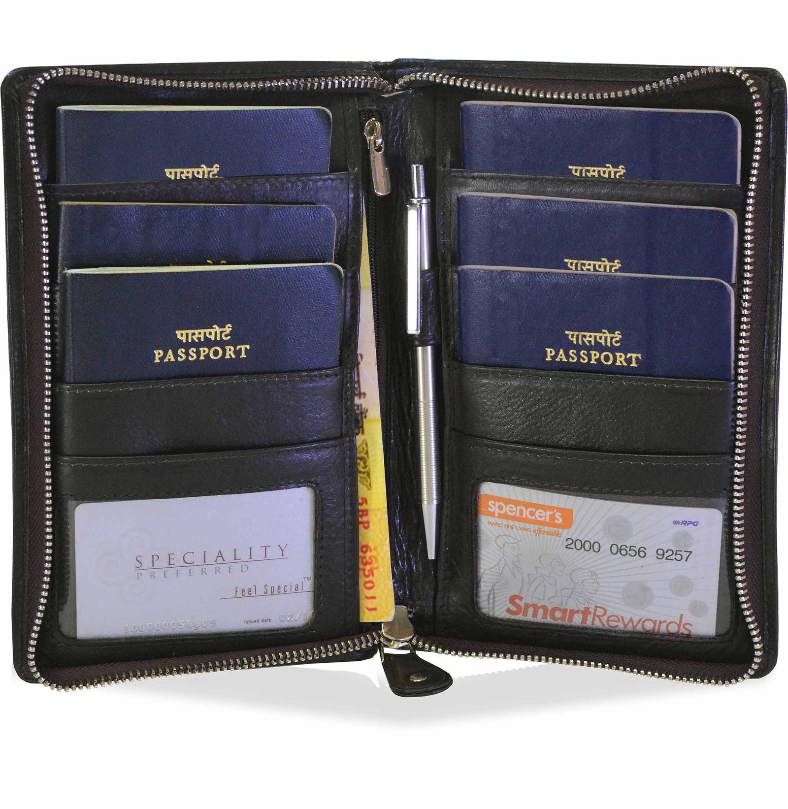 arpera genuine leather family passport holder for 6 passports