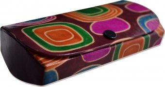 Genuine leather maroon spectacle case C11473-4A 