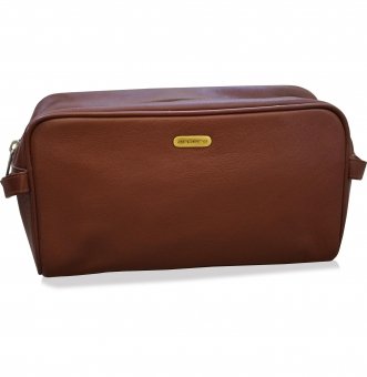 arpera travel pouch Genuine Leather mid brown C11521-2