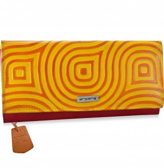  arpera abstract Genuine Leather wallet|yellow |C11527-92   