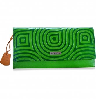  arpera green abstract Genuine Leather wallet   C11527-6