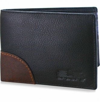  arpera-Safari  Leather 3 compartment wallet  Black  C11535-1