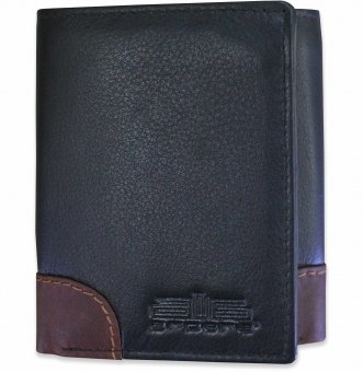  arpera-Safari 3  compartment Leather trifold wallet  Black  C11538-1  