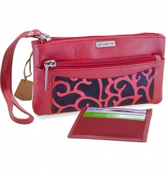 arpera Symphony Leather wristlet mobile pouch Red C11553-3