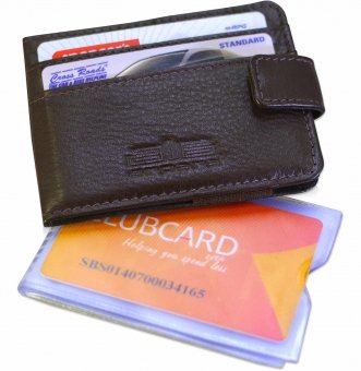 arpera Ricardo slim money clip card holder brown C11555-2 
