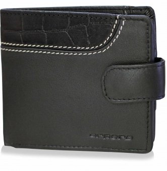 arpera croc print black leather mens wallet C11576-1
