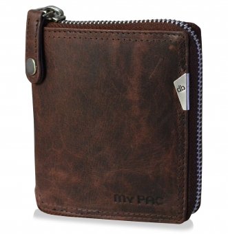 mypac-Safari Genuine Leather zip around wallet-Best gift for men-Brown  C11577-2  