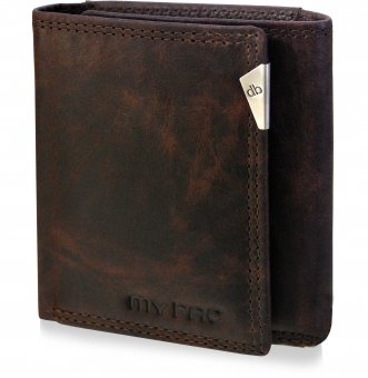 mypac-cruise Genuine Leather trifold wallet -Sporty gift for all occasions-brown  C11581-2